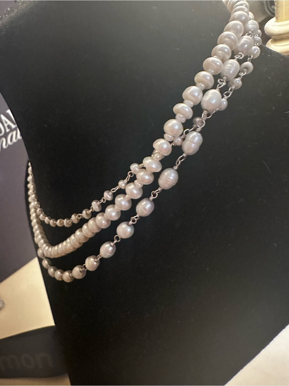 Opulenza White Pearl Multi-Strand Necklace - Women Jewelry - Picture 4 of 5